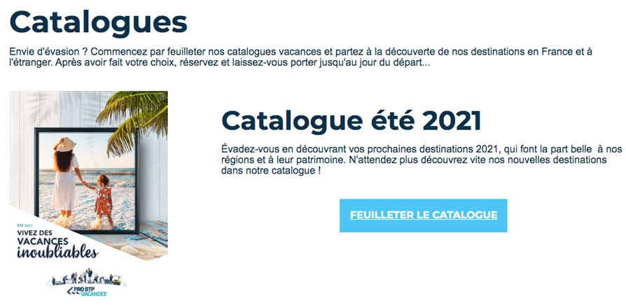 catalogue pro btp vacances