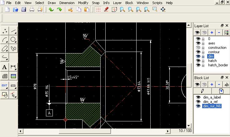 QCAD logiciel de plan 2D