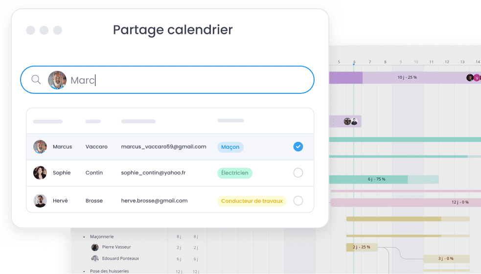 Partagezà vos equipes - planning chantier