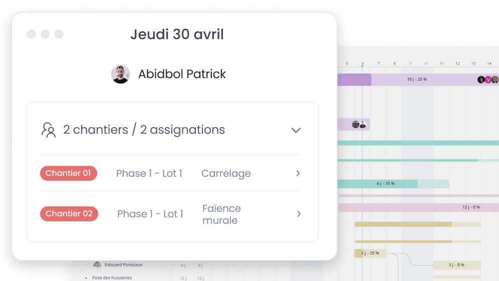 Plan de charge des artisans du batiment