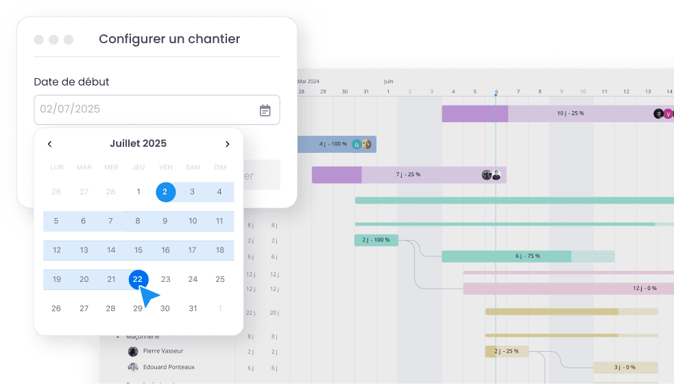 Planning de chantier btp