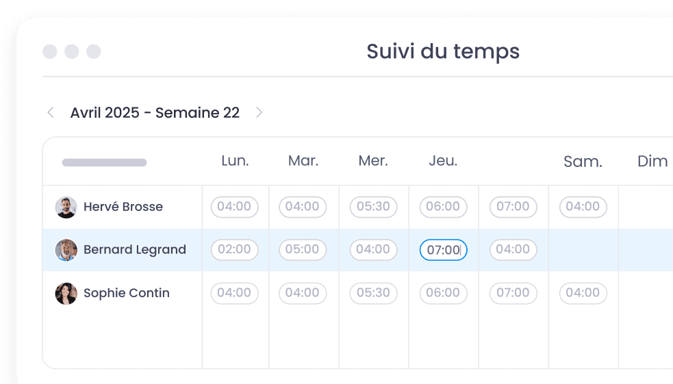 Pointage pour les artisans du batiment