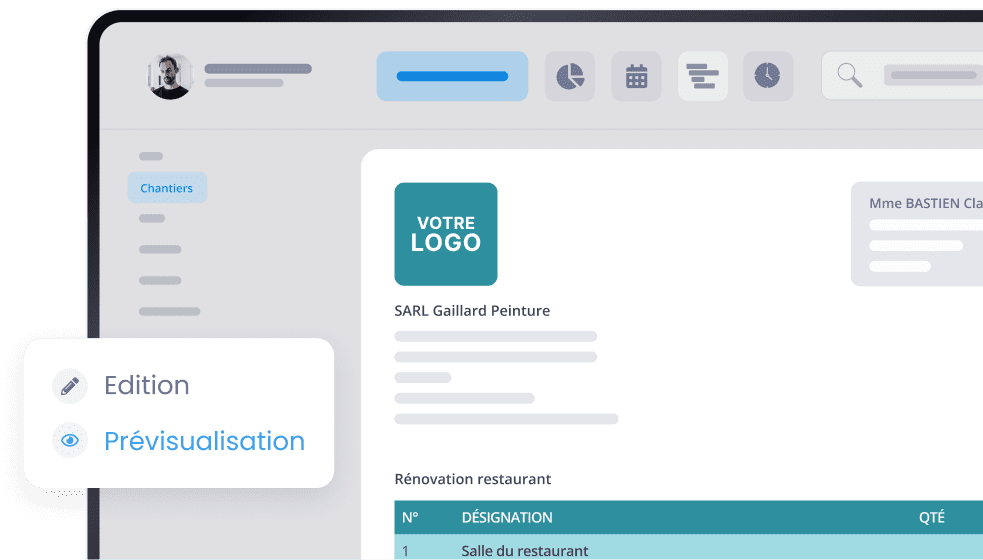 rentabilité des chantiers Mode╠Çles de devis